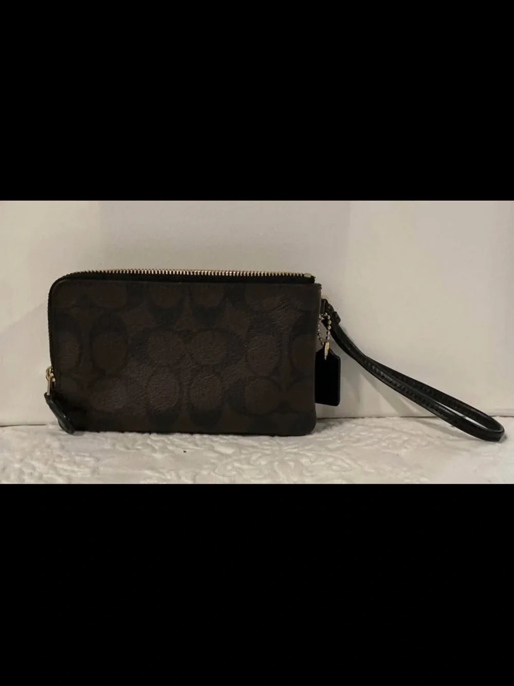 Coach Corner Double Zip Wristlet